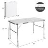 2 Piece Folding Utility Table with Carrying Handle-White
