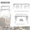 2 Piece Folding Utility Table with Carrying Handle-White