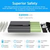 12000mAh Portable Charger with Dual USB Ports 3.1A Output Power Bank  Black