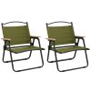 Camping Chairs 2 pcs Green, Oxford Fabric