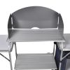 Foldable Camping Kitchen Unit with Windshield, Aluminum