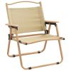 Camping Chairs 2 pcs Beige, Oxford Fabric