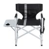 1-piece Padded Folding  Chair with Side Table and Storage Pockets