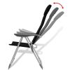 Camping Chairs 2 pcs. Black Aluminum