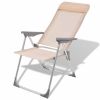 Camping Chairs 4 pcs Cream Aluminum