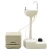 Portable Camping Toilet 2.6+2.6 gal and Handwash Stand 5.3-gal Set Gray