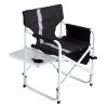 1-piece Padded Folding  Chair with Side Table and Storage Pockets