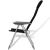 Camping Chairs 2 pcs. Black Aluminum