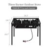 Camp Stove Propane Gas Cooker Portable Cast Iron (Three Burner 225000-BTU)