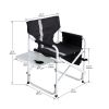1-piece Padded Folding  Chair with Side Table and Storage Pockets