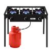 Camp Stove Propane Gas Cooker Portable Cast Iron (Three Burner 225000-BTU)