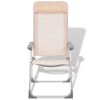 Camping Chairs 2 pcs. Cream Aluminum