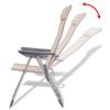 Camping Chairs 4 pcs Cream Aluminum