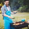 Stainless Steel BBQ Grill Tool Kit, Utensil Accessories with Spatula, Tongs, Fork, Knife, Brush, Pepper & Salt Shaker Bottle, Skewers for Corn