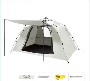 Foldable Automatic Thickening Sunscreen Wild Picnic Home Full Set Camping Tent (Option: Rice white23-2 Style)