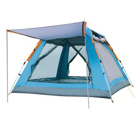Tent, Rain Proof, Multi Person, Fully Automatic, Fast Setup, (Option: Silver glue blue-Tents and tide MATS)