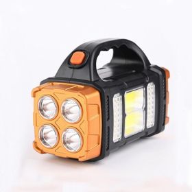 Multifunctional Solar LED+COB Light With Handle; USB Charging Waterproof for Outdoor Camping Safety Emergency at Night (Items: Multifunctional Solar Light Orange)