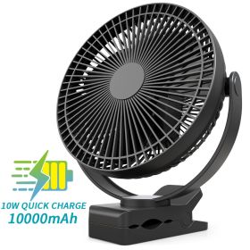 8-Inch Battery Operated Clip on Fan (orange,green: Black)