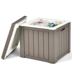 3-In-1 Patio 10 Gallon Ice Cube Cooler Box (orange,green: Brown, Type: Outdoor Coolers)