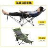 Folding Camp Chair 330 lbs Capacity w/ Footrest Mesh Lounge Chair