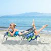 Folding Backpack Beach Reclining Chair with Pillow