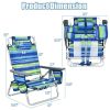 Folding Backpack Beach Reclining Chair with Pillow