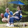 Foldable Beach Chair with Detachable Umbrella and Adjustable Armrest