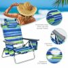 Folding Backpack Beach Reclining Chair with Pillow