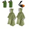 2pcs Emergency Blanket Poncho; Ultralight Waterproof Thermal Survival Space Blanket.