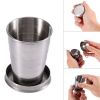 Stainless Steel Folding Collapsible Cup; Ultralight Travel Cup; Cup With Keychain