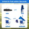 Foldable Beach Chair with Detachable Umbrella and Adjustable Armrest