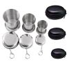 Stainless Steel Folding Collapsible Cup; Ultralight Travel Cup; Cup With Keychain