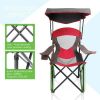 Heavy Duty Steel Frame Camping Chair with Shade Canopy
