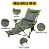 Folding Camp Chair 330 lbs Capacity w/ Footrest Mesh Lounge Chair