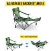 Folding Camp Chair 330 lbs Capacity w/ Footrest Mesh Lounge Chair