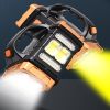 Multifunctional Solar LED+COB Light With Handle; USB Charging Waterproof for Outdoor Camping Safety Emergency at Night