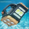 Multifunctional Solar LED+COB Light With Handle; USB Charging Waterproof for Outdoor Camping Safety Emergency at Night